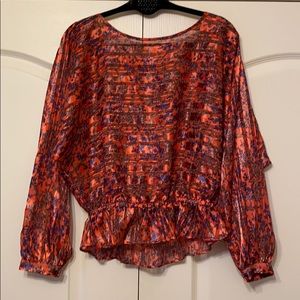 Red silk Free People crop top